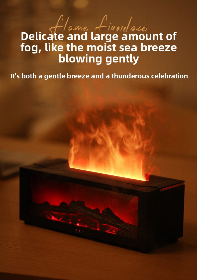 🔥 Cozy Flame Fireplace Humidifier | Aromatherapy Diffuser Night Light