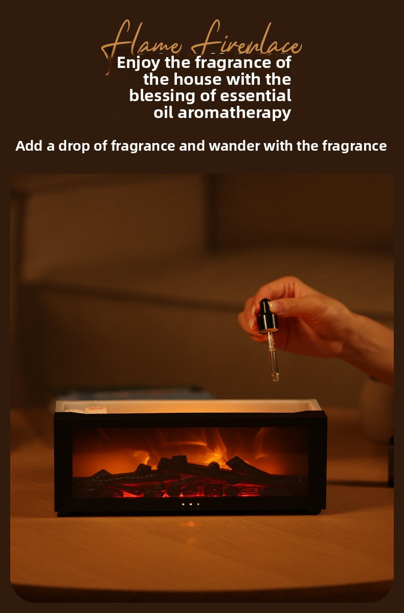 🔥 Cozy Flame Fireplace Humidifier | Aromatherapy Diffuser Night Light