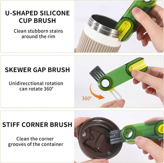 3-in-1 Cleaning Brush Set for Bottle, Cup, Lids & Straws – Multi-Use Cleaner Kit (blue color)