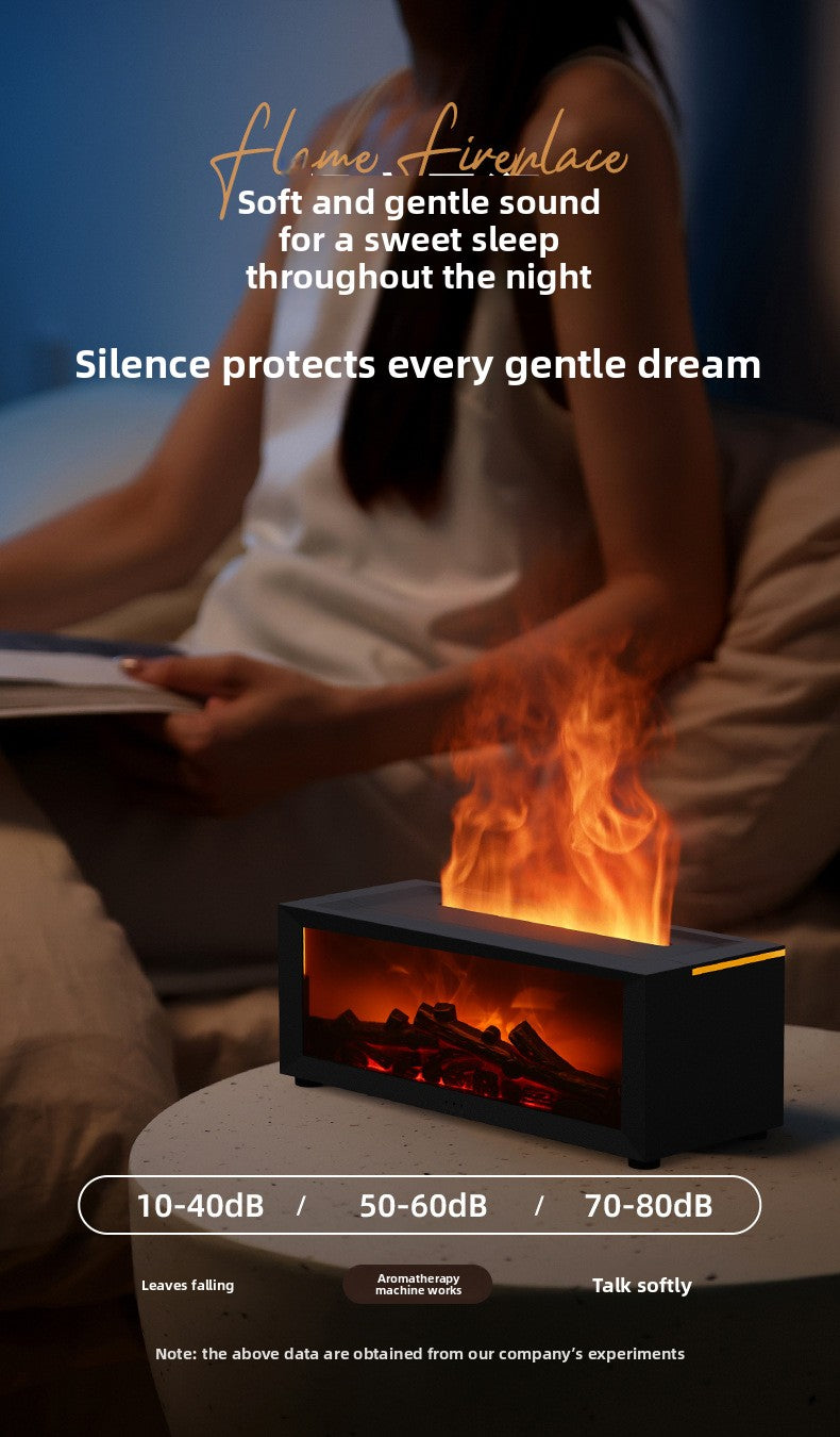 🔥 Cozy Flame Fireplace Humidifier | Aromatherapy Diffuser Night Light
