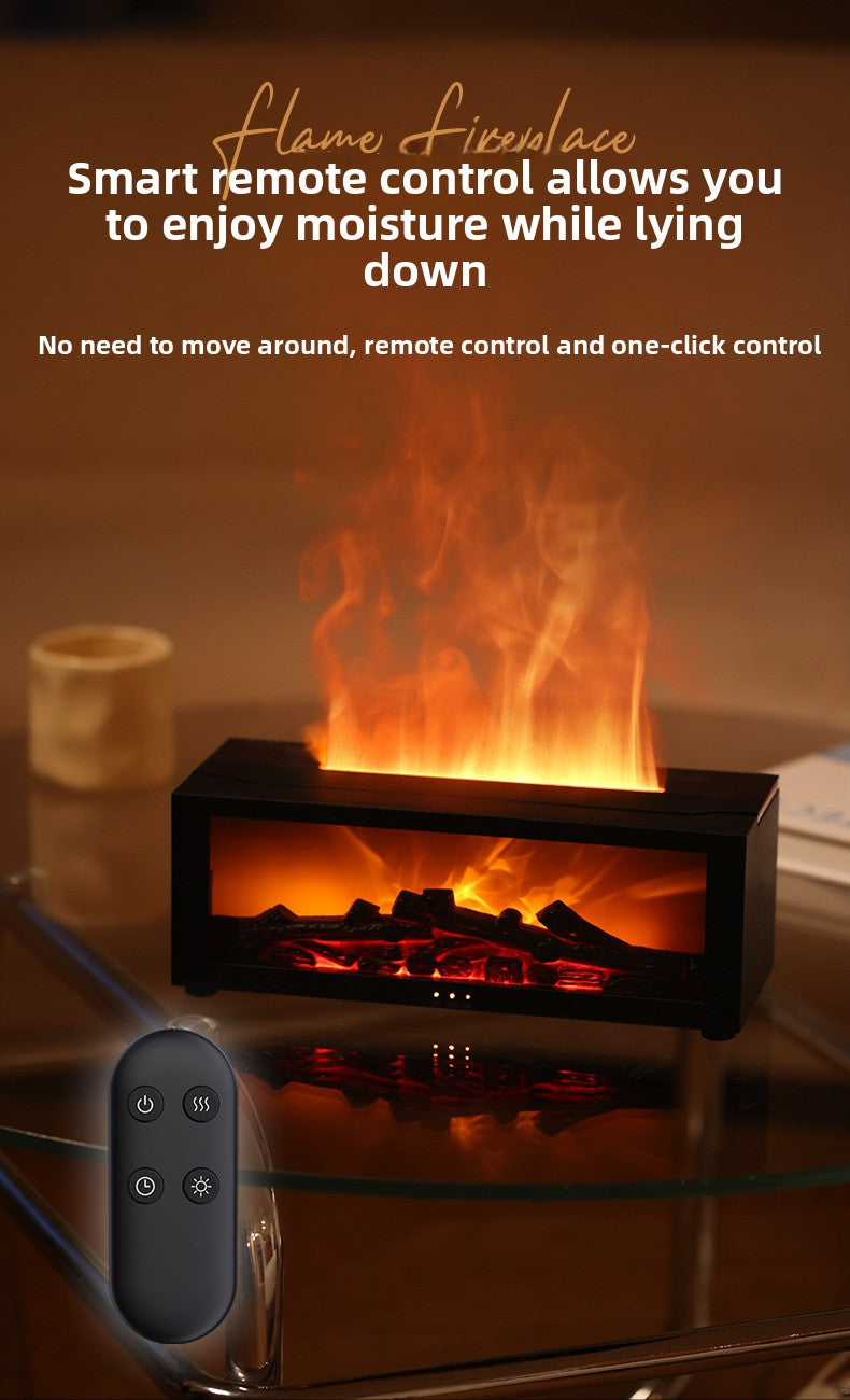 🔥 Cozy Flame Fireplace Humidifier | Aromatherapy Diffuser Night Light