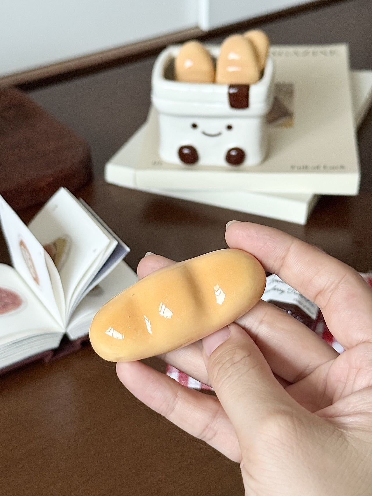Cute Bread Ceramic Chopstick Rest | Adorable Tableware Holder for Home Dining