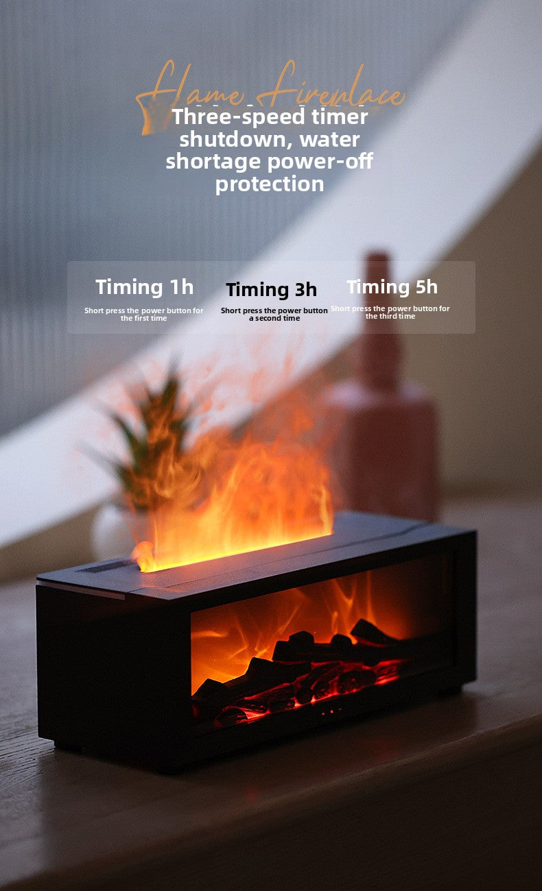 🔥 Cozy Flame Fireplace Humidifier | Aromatherapy Diffuser Night Light