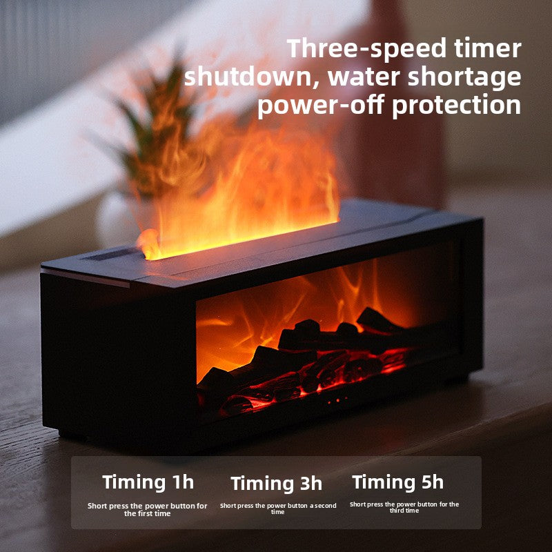 🔥 Cozy Flame Fireplace Humidifier | Aromatherapy Diffuser Night Light
