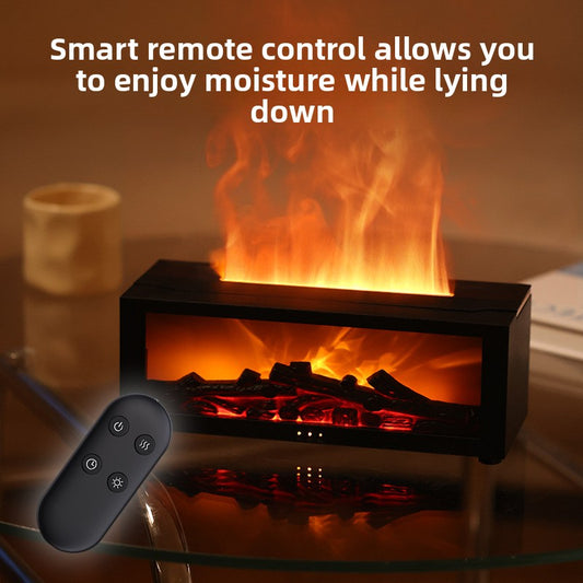 🔥 Cozy Flame Fireplace Humidifier | Aromatherapy Diffuser Night Light