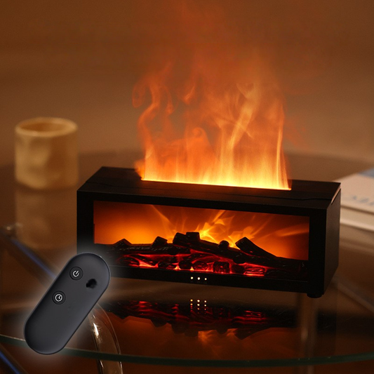 🔥 Cozy Flame Fireplace Humidifier | Aromatherapy Diffuser Night Light