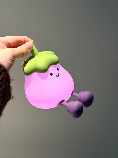 Cute Squishy Eggplant Silicone Night Light | Tap Control Rechargeable Bedside Lamp for Kids & Home Decor