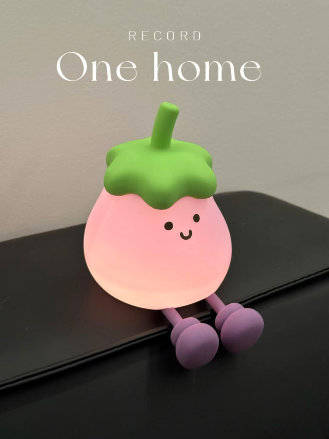 Cute Squishy Eggplant Silicone Night Light | Tap Control Rechargeable Bedside Lamp for Kids & Home Decor