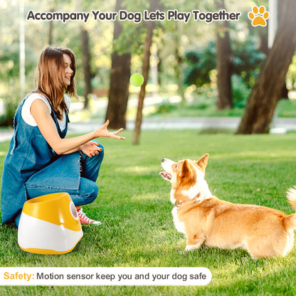 Pet Tennis Ball Launcher – Outdoor Spring-Powered Thrower Toy for Dogs, Includes 3 Balls