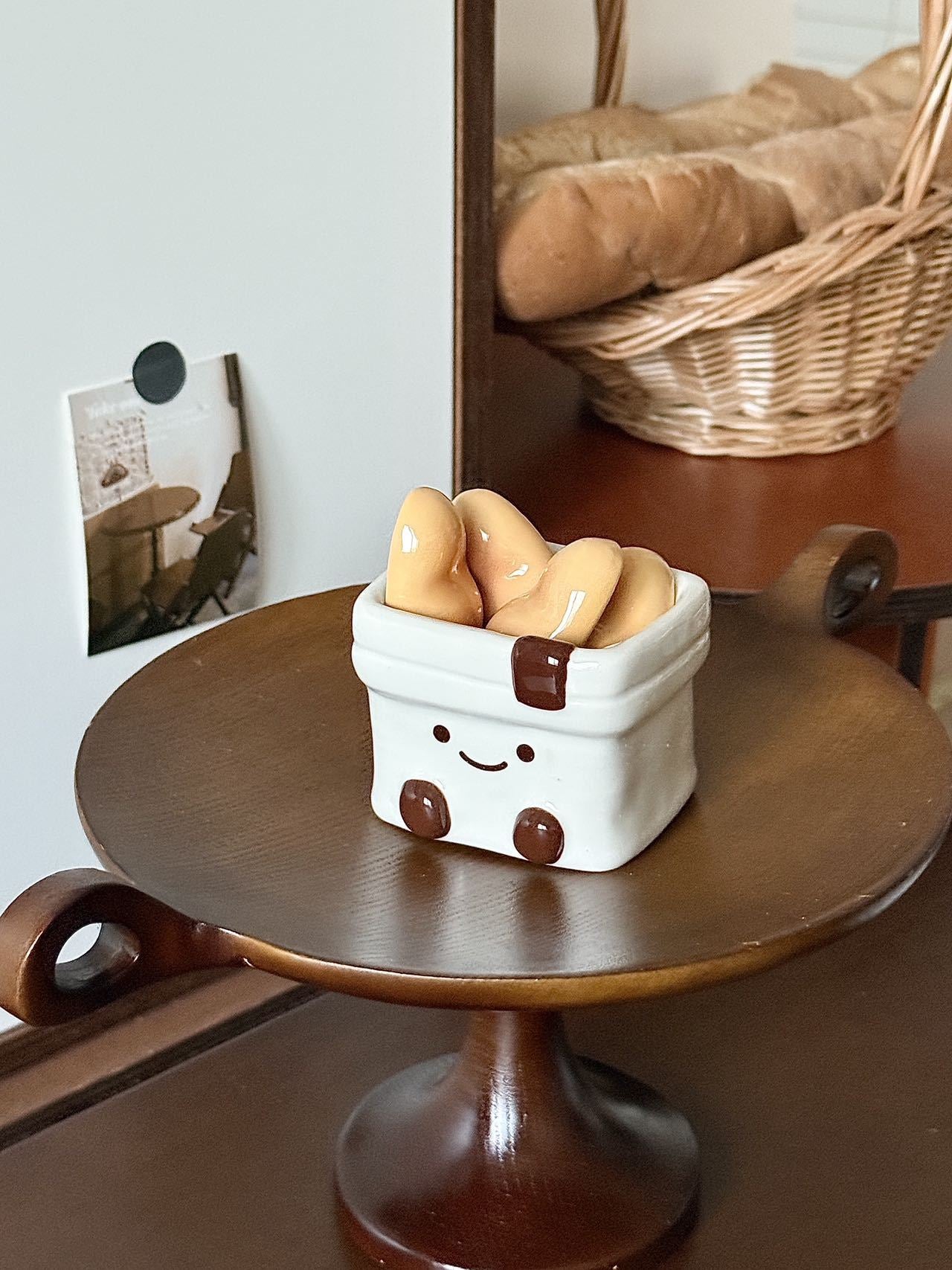 Cute Bread Ceramic Chopstick Rest | Adorable Tableware Holder for Home Dining