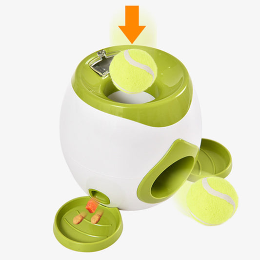 Interactive Dog Treat Dispenser & Ball Launcher | Automatic Pet Feeder Toy for Train (green color)ing, Fetch & Rewards