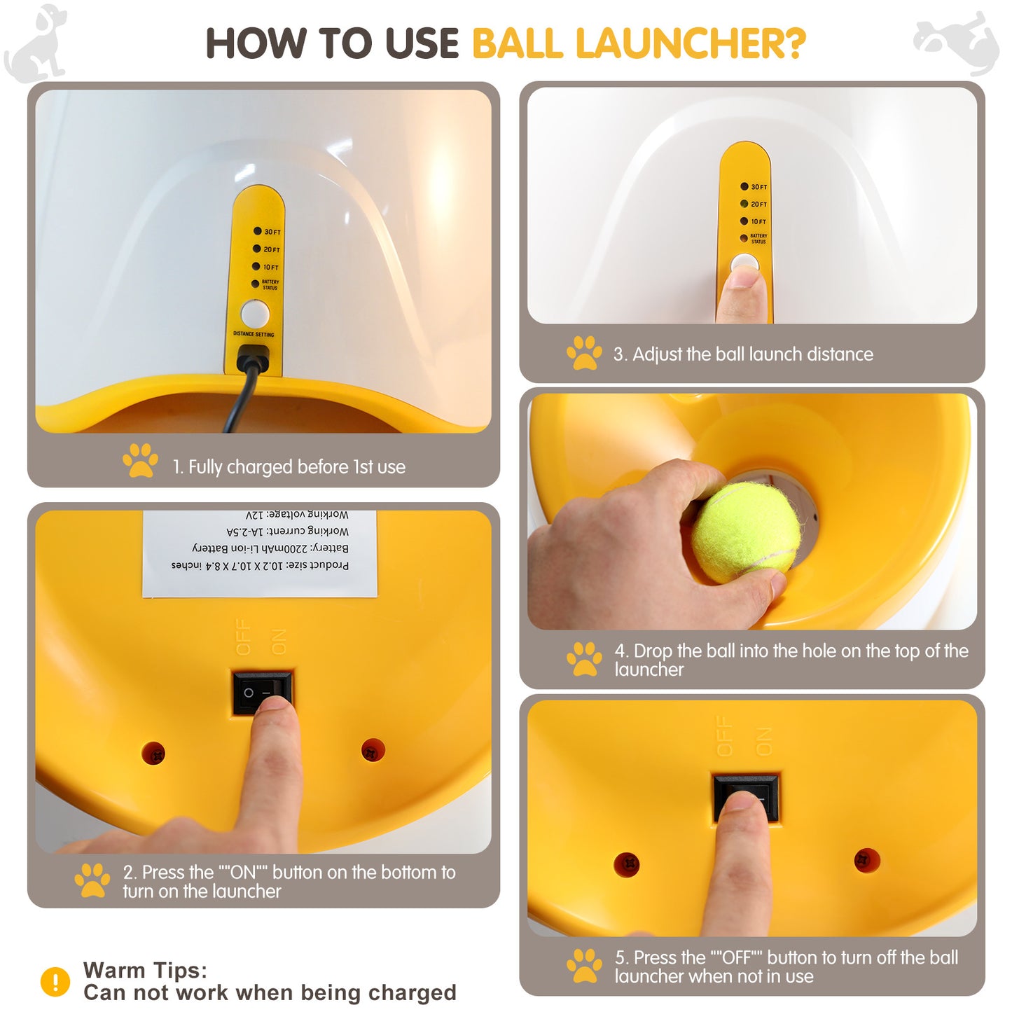 Pet Tennis Ball Launcher – Outdoor Spring-Powered Thrower Toy for Dogs, Includes 3 Balls