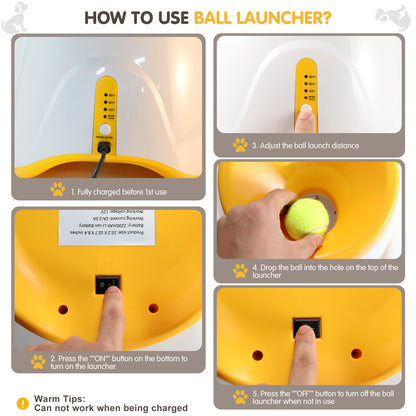 Pet Tennis Ball Launcher – Outdoor Spring-Powered Thrower Toy for Dogs, Includes 3 Balls